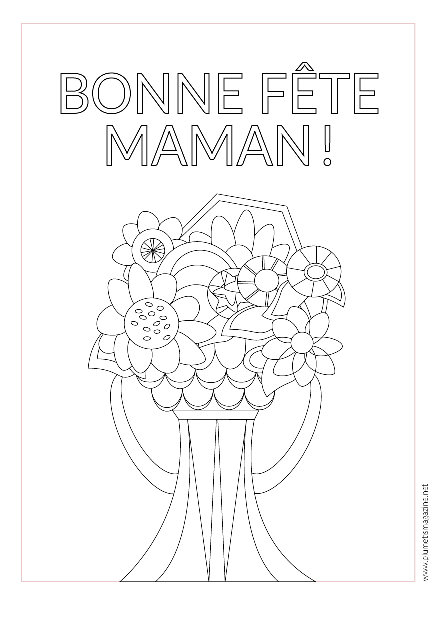 Print a card for Mother s Day Carte de coloriage Fªte des m¨res