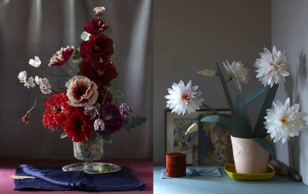 Fleurs en papier / The green vase