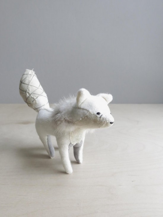 arctic fox / soft sculpture animal