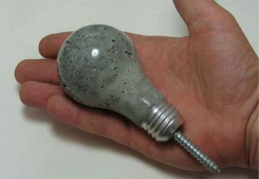diy concrete light bulb