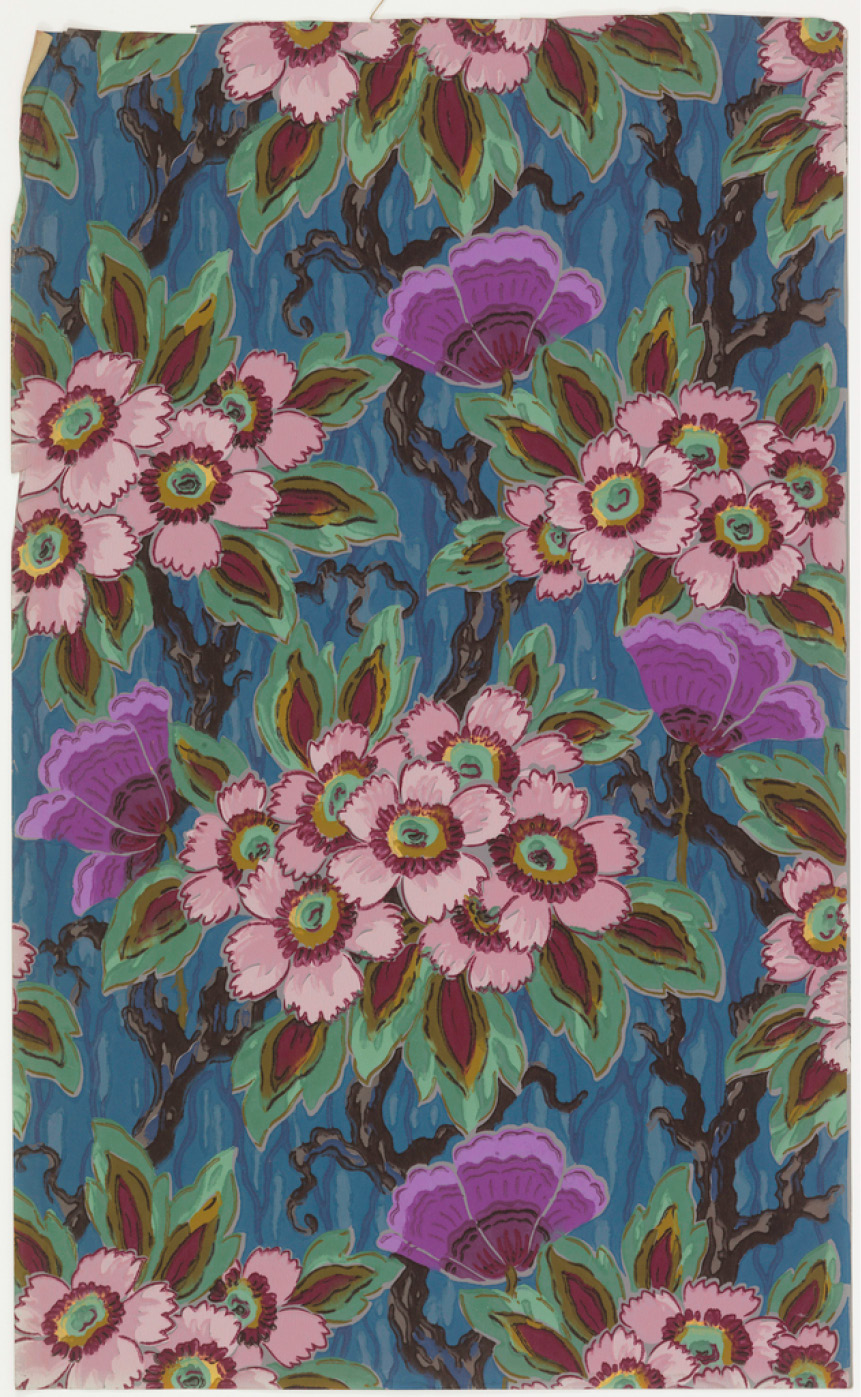 Sidewall Sample (France), ca. 1930; Produced by Isidore Leroy Company ; machine-printed paper; Overall: 76.5 x 46.5 cm (30 1/8 x 18 5/16 in.); Museum purchase from General Acquisitions Endowment and Friends of Wallcoverings Funds; 2001-14-34